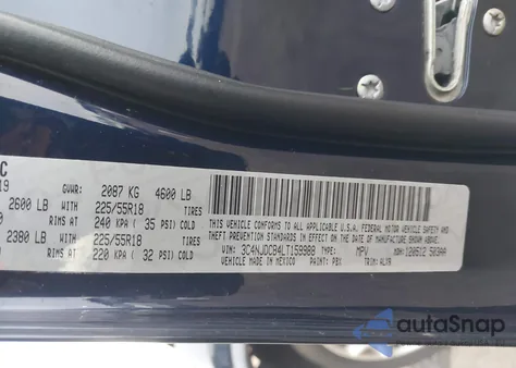 2020 Jeep Compass Limited 4X4 z USA, uszkodzony, nr VIN 3C4NJDCB4LT159988